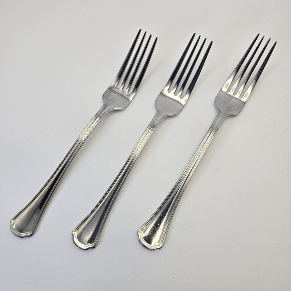 Reed & Barton Clovelly Stainless Steel Dinner Forks Set of 3 Flatware 8"
